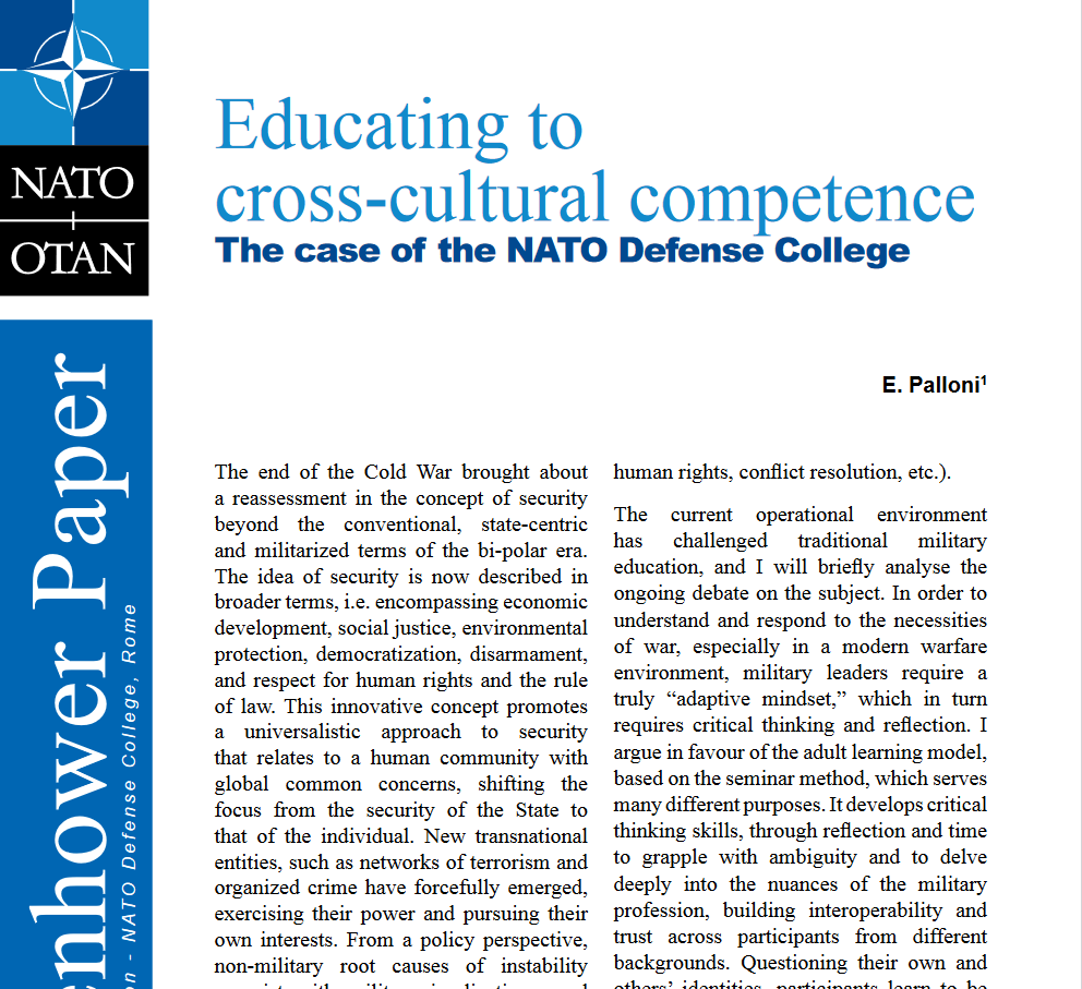 Educating to cross-cultural competence: The case of the NATO Defense College