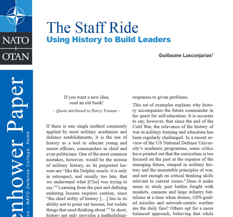 The Staff Ride - Using History to Build Leaders