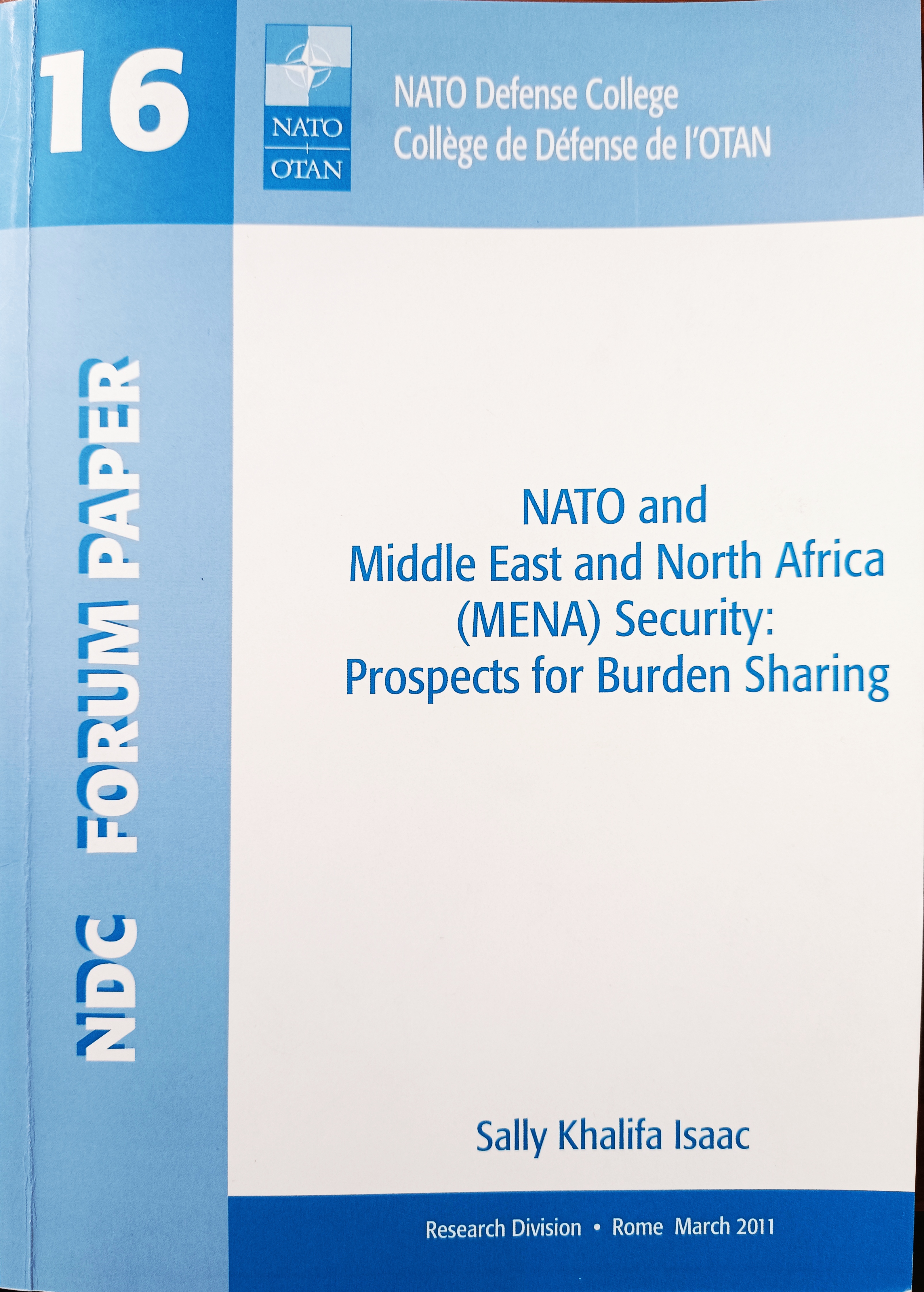NATO and the Middle East and North Africa (MENA) Security: Prospects for Burden Sharing