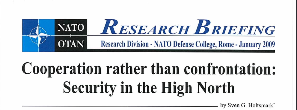 Cooperation rather than confrontation: Security in the High North