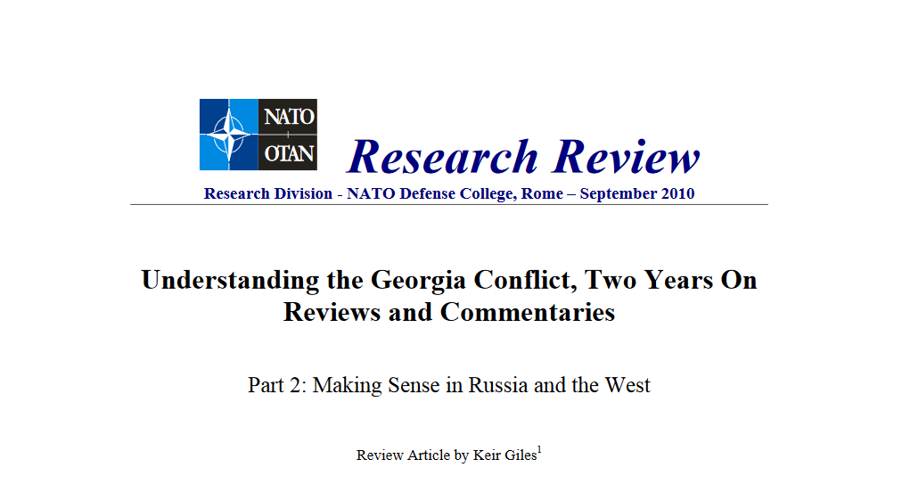 Understanding the Georgia Conflict, Two Years On Reviews and Commentaries - Part 2: Making Sense in Russia and the West