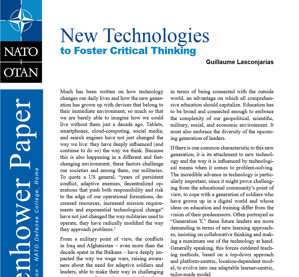 New Technologies to Foster Critical Thinking
