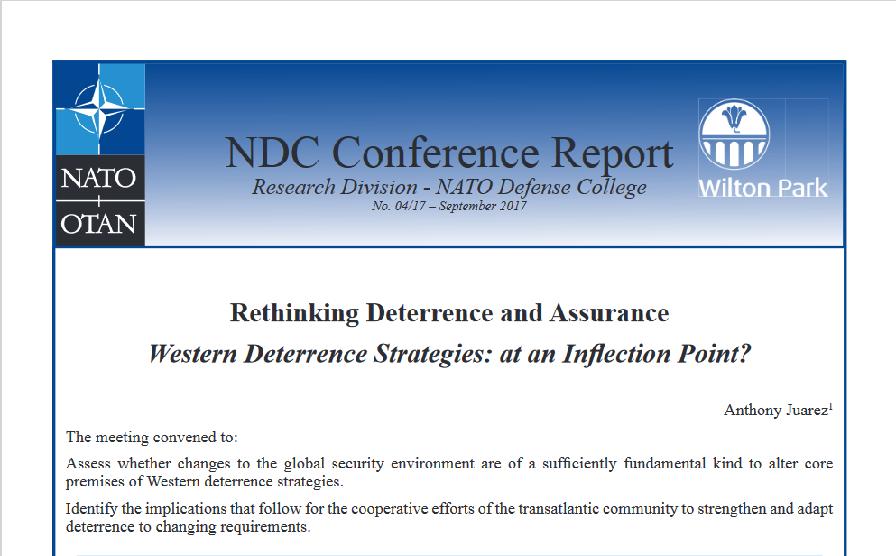 Rethinking Deterrence and Assurance - Western Deterrence Strategies: at an Inflection Point?