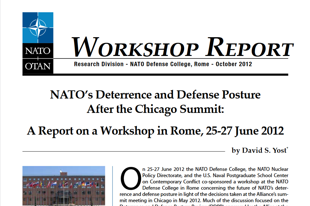 NATO's Deterrence and Defense Posture After the Chicago Summit: A Report on a Workshop in Rome, 25-27 June 2012